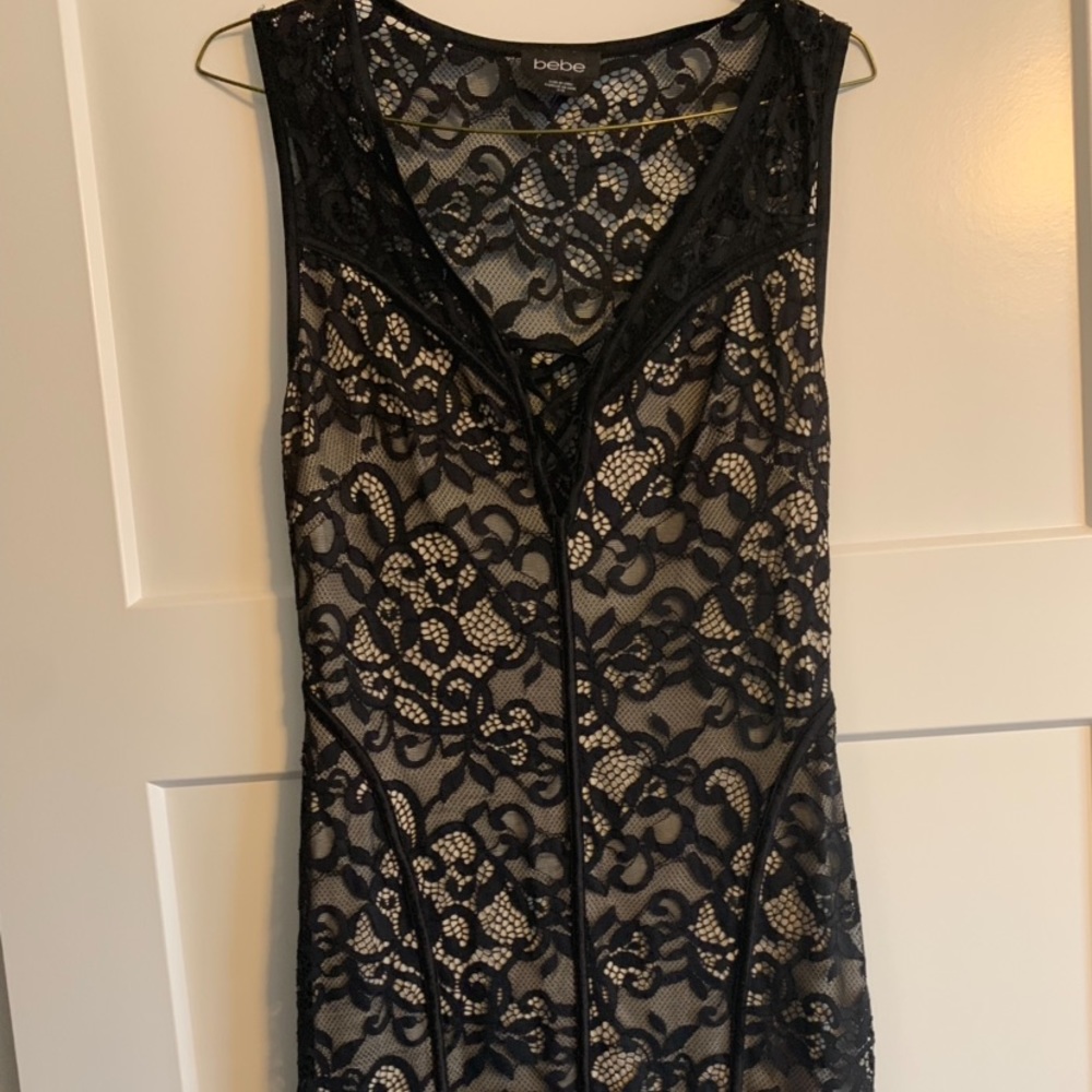 Bebe tight lace mini dress